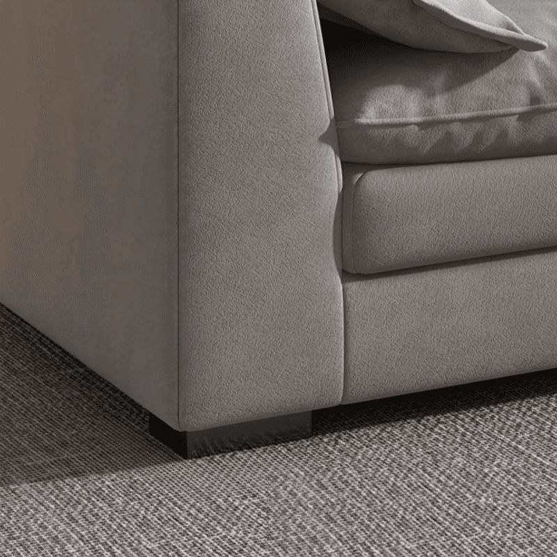 Chalk Flannel Upholstered Sofa Couch with Arm in a Modern Style - image 5