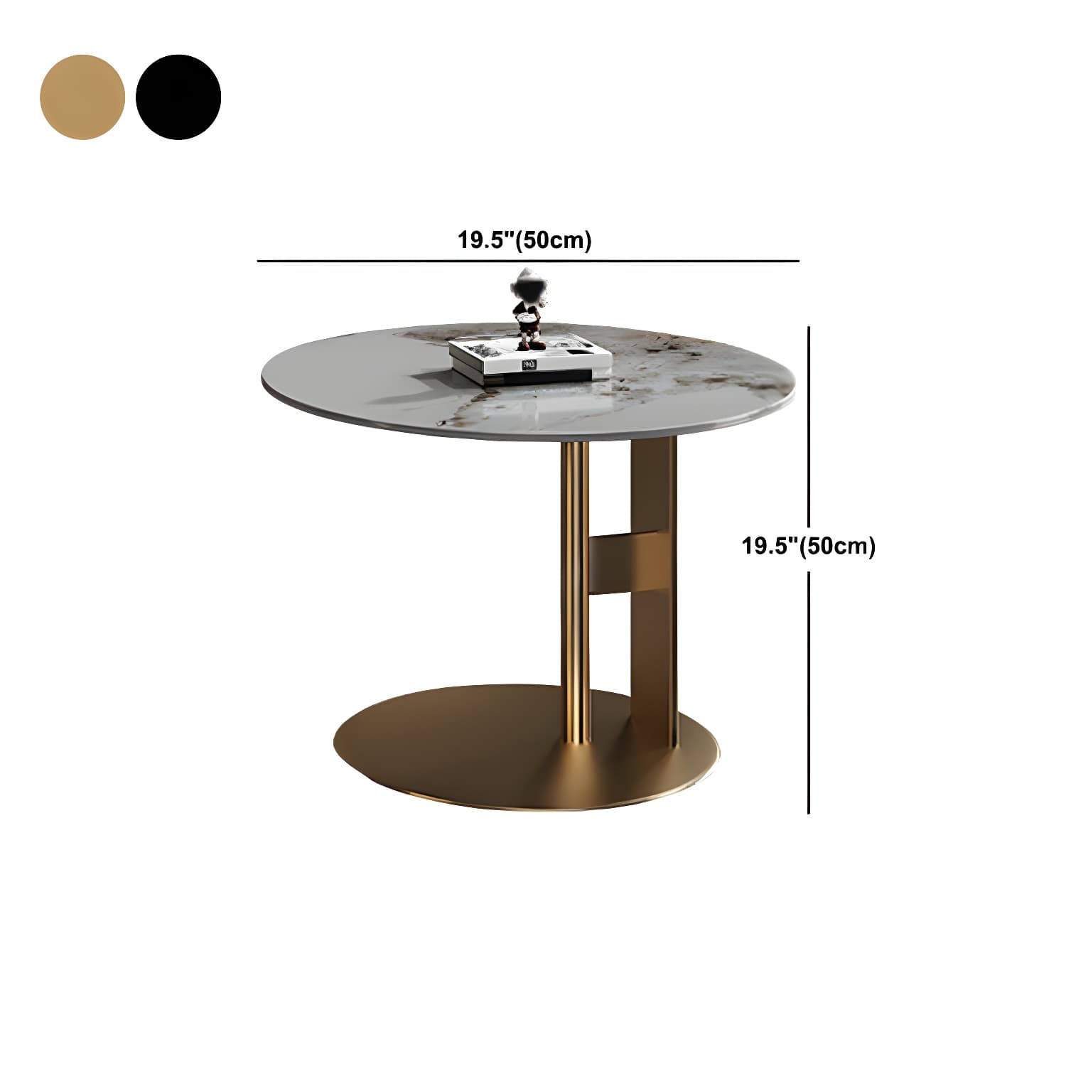 Glam Style Round Nesting Coffee Table Set with Steel Pedestal Base - image 16