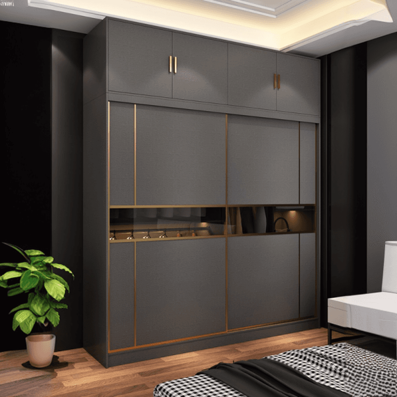 Unfixed Timber Wardrobe Closet in Graywash Wood with Gliding Soft Close Door and Soft Close Drawer in a Modern Style - image 3