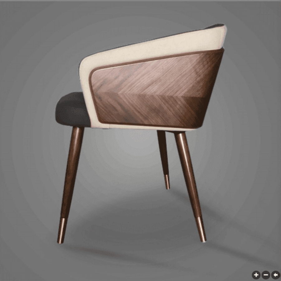 Bordered Reliable Upholstered Arm Chair with Solid Back and Wooden Legs for Dinette in a Lavish Style - image 5