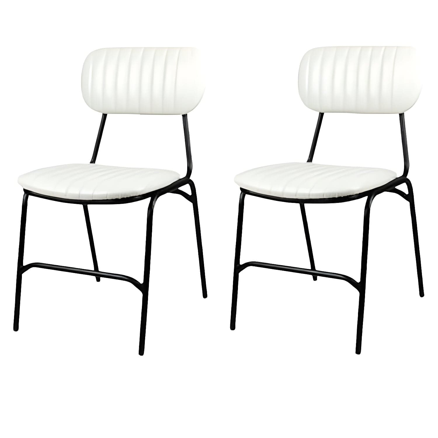 Industrial Metal Dining Room Chairs Open Back Dining Side Armless Dining Chairs (Set of 2) - image 10