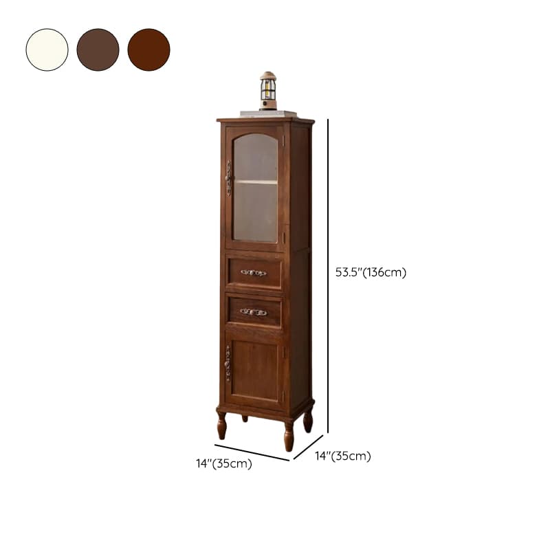 Classic Parlor Independent Accent Cabinet with Distressed Wood Finish, Damp-proof and Bun Feet - image 13