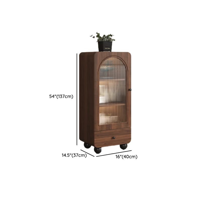 Rectangular Accent Cabinet with Closet, Glazed Door, Cabinet Knobs, Chalk/Sepia Top, Soft Close Drawer, and Stain Resistant Finish - image 13