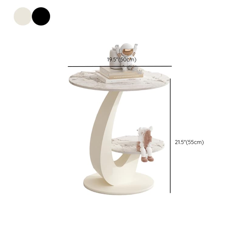 Mission Style Single/Bunching Slate Top Abstract Base White Oval Board Game Coffee Table with 1 Drawer - image 9