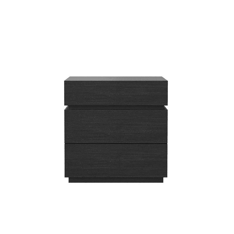 Organic Modern Nightstand With Drawer Organization with 3 Drawers and Real Wood Countertop