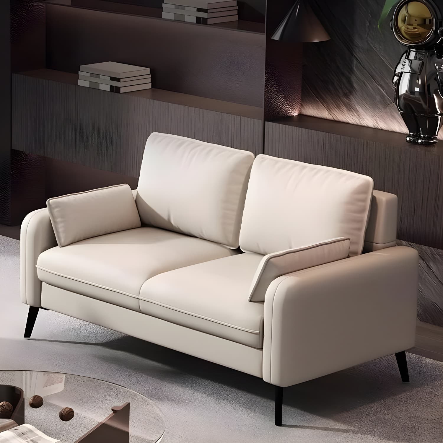 2-Seater Modern Cushioned Sofa with Bolster Pillows for Living Room - image 9