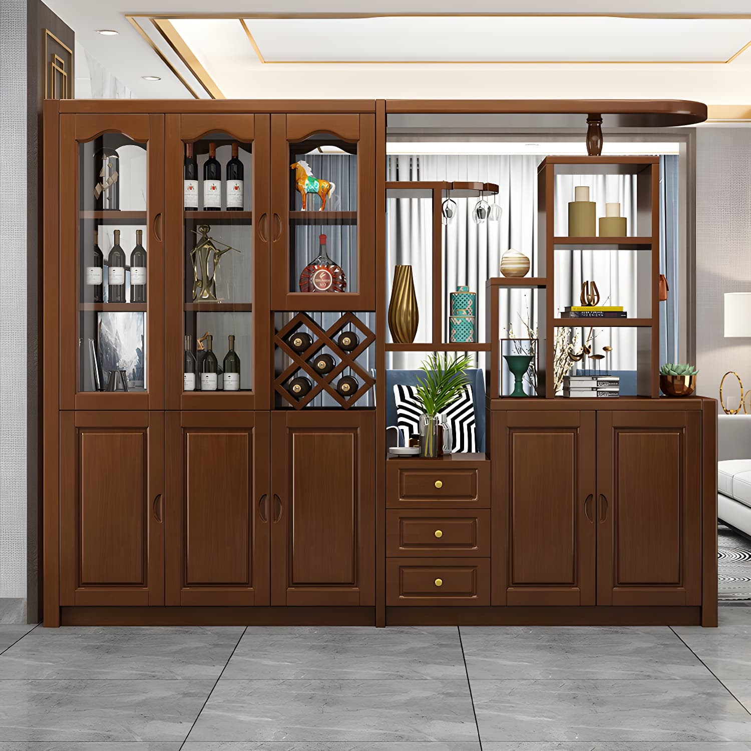 15.7" D Solid Wood 3-Drawer Accent Cabinet with Shelves for Entryway - image 5