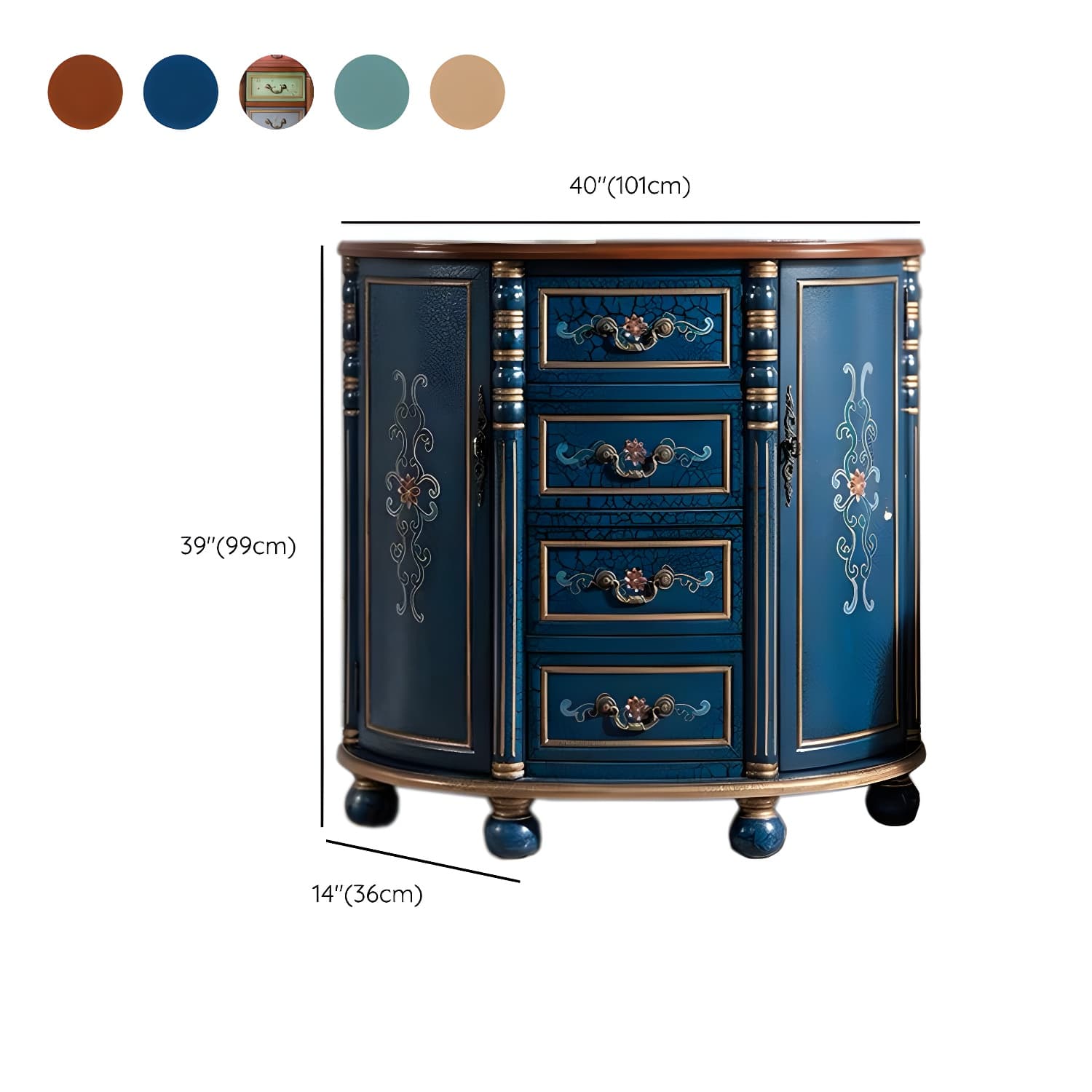 Industrial Distressed Wood Storage Cabinet 2 Doors Rectangle Accent Cabinet - image 15