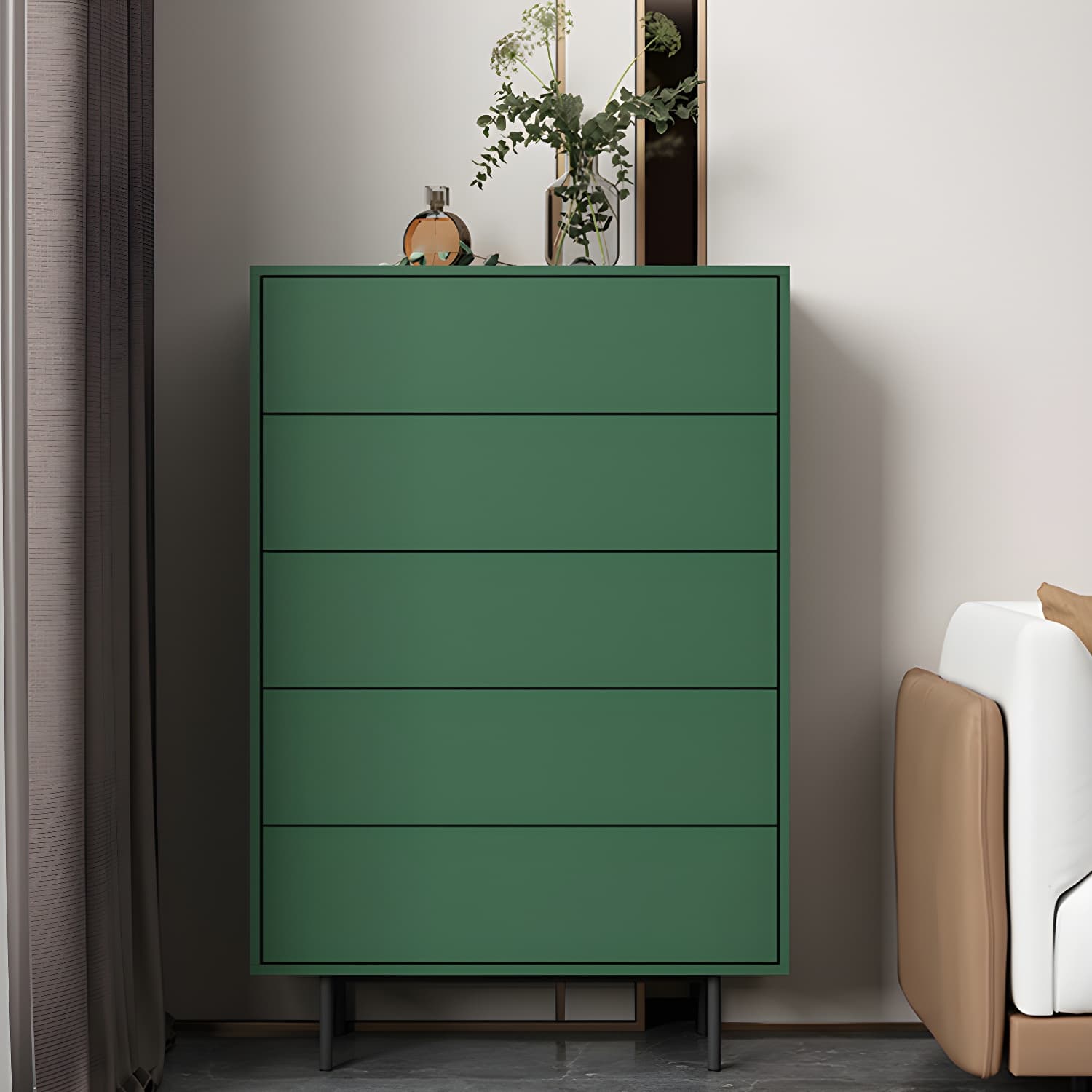9.37"/47.24" Tall Wooden Chest, Rectangle Accent Chest with Drawers - image 9