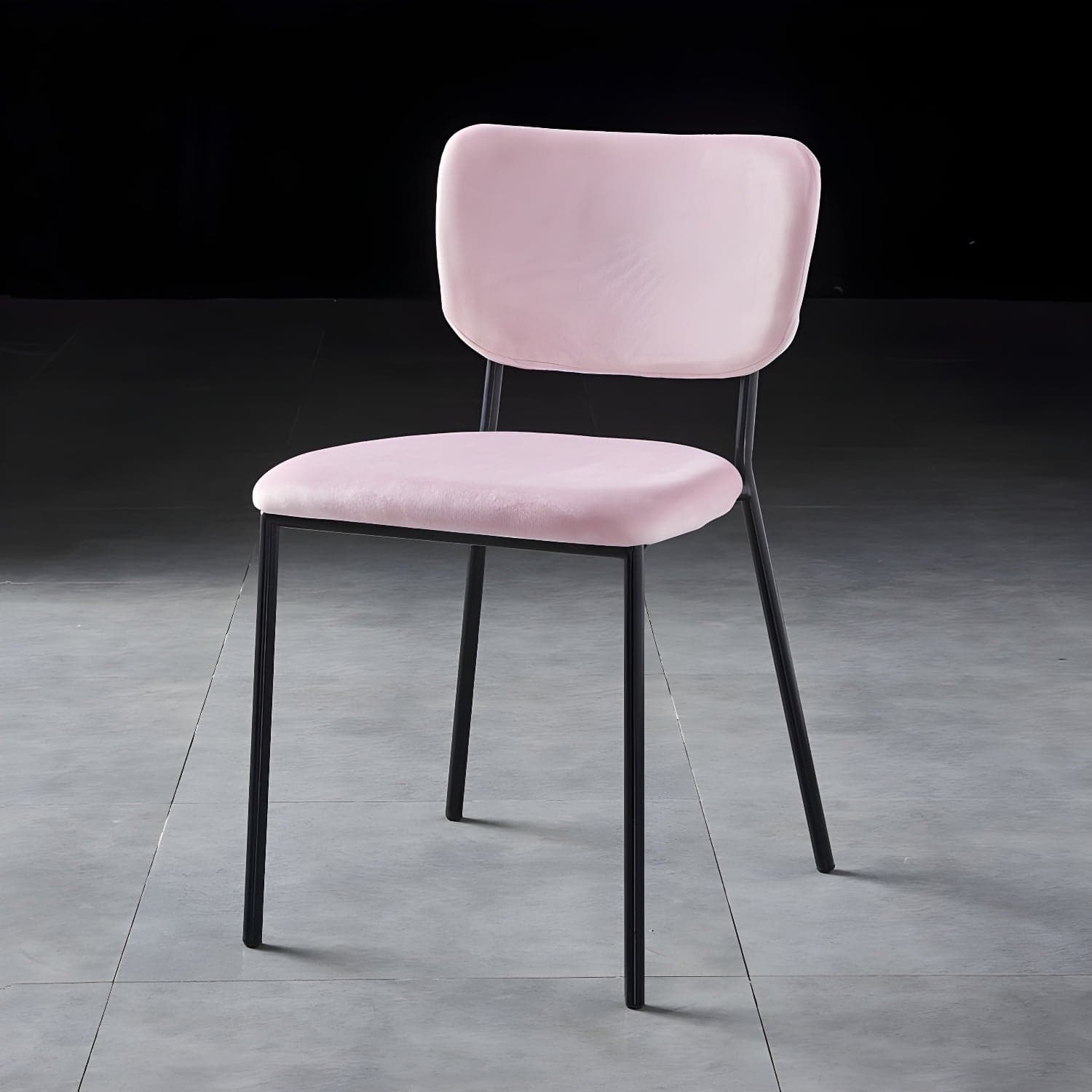 Nordic Style Dining Chairs Armless Open Back Stackable Chairs with Metal Legs - image 9