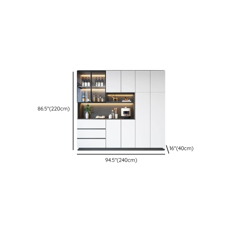 Standard/Wide Chalk 3 Drawers Closet 2 Shelves/1 Shelf Glass Doors Functional Storage Cabinet Sideboard - image 24