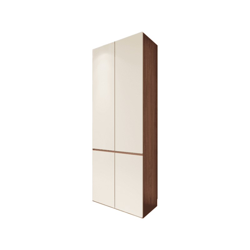Beige Minimalist Manufactured Wood Wardrobe Closet with Soft Close Drawer, Soft Close Door, Interior Shelves, and Clothing Rod - image 3