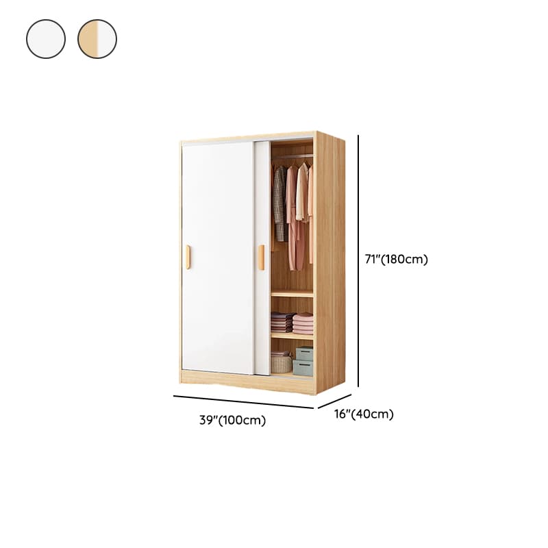 Minimalist Manufactured Wood Cabinet Armoire with Soft Close Door, Interior Shelves, and Clothing Rod - image 17