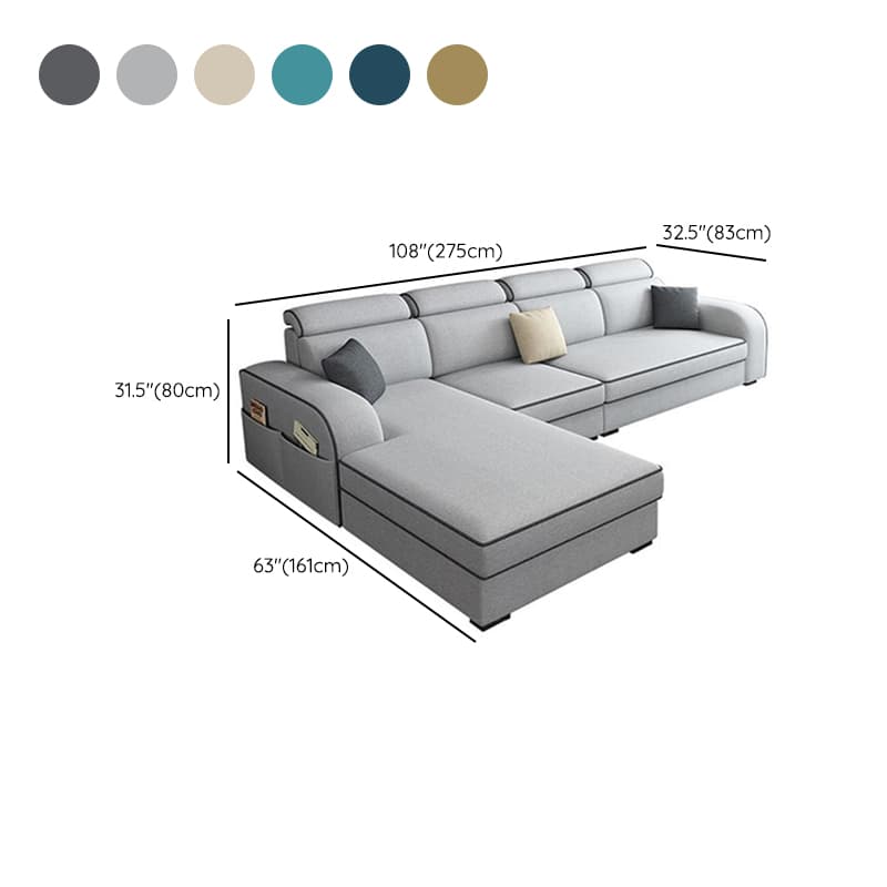 Square Arm Sectional Sofas with Adjustable Pillows and Storage - image 22