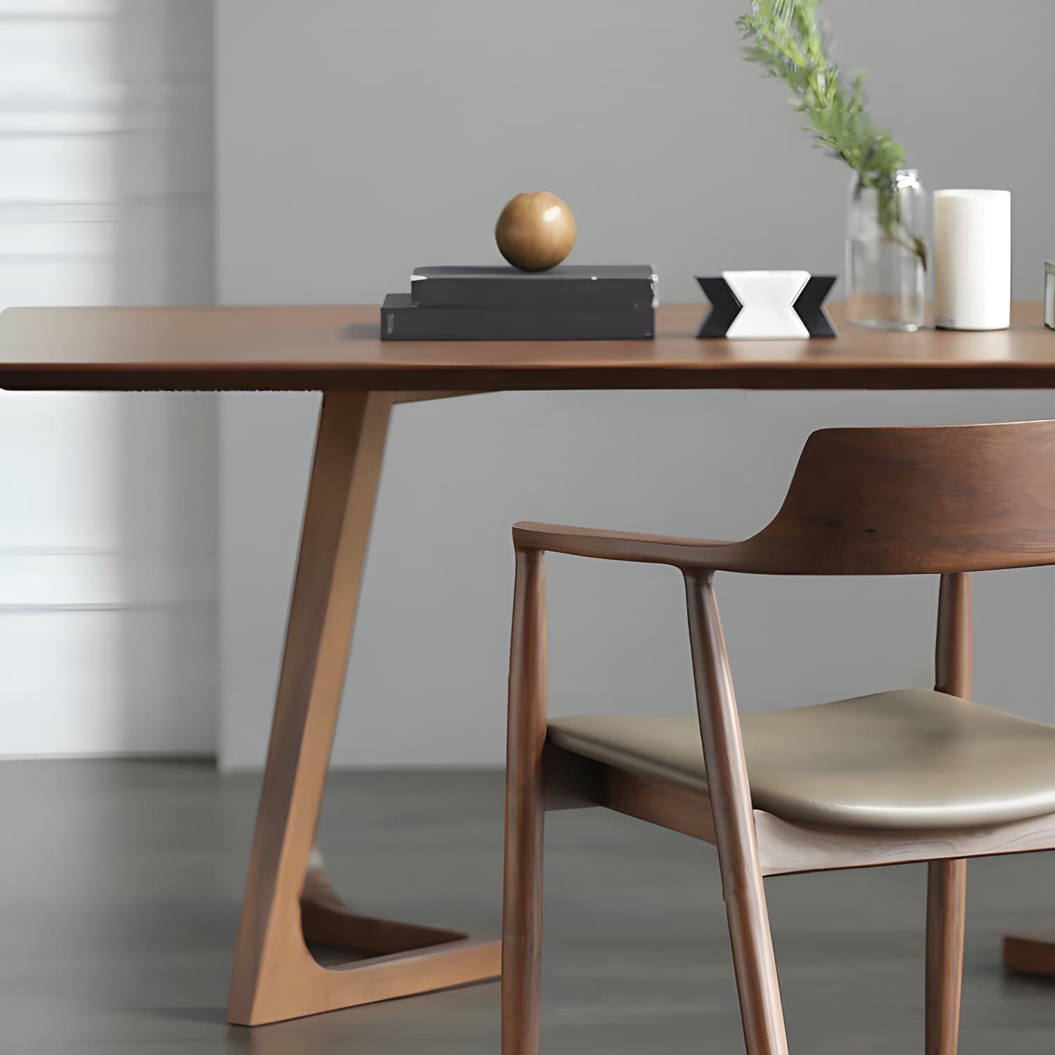 Rectangle Wood Dining Table Solid Wood Table Modern with Double Pedestal Base - image 6