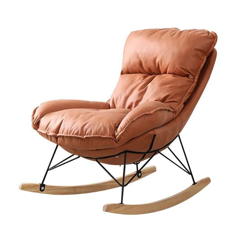 Stationary Rocker for Nursery Natural Wood Finish with Ottoman and Rear - image 12