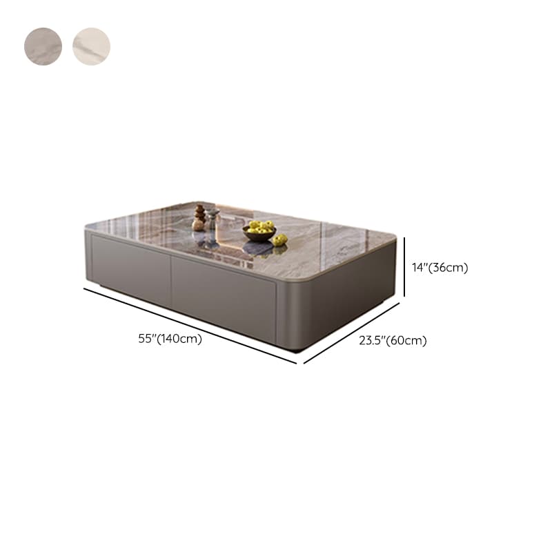 Contemporary Stone Parallelogram Accent Table with 4 Drawers/2 Drawers for Living Room - image 14