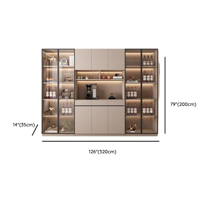 Wide/Standard/Narrow Modern Timber 3 Drawers 2 Shelves/3 Shelves/1 Shelf Glass Doors Pantry Hutch Sideboard - image 39