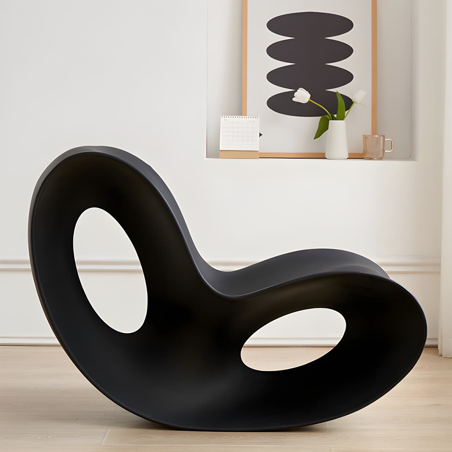Contemporary Rocking Chair Acrylic Solid Color Indoor Rocking Chair without Armrest - image 13