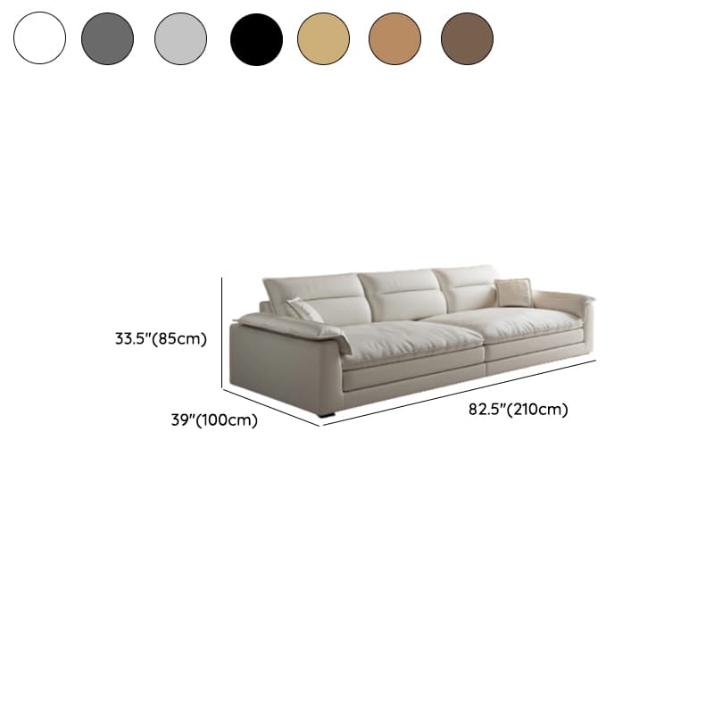 Modish Solid Color Water Resistant Standard Sofa in Light Gray/White/Light Brown with Seats 3/2-seater and 2 Pillows - image 18