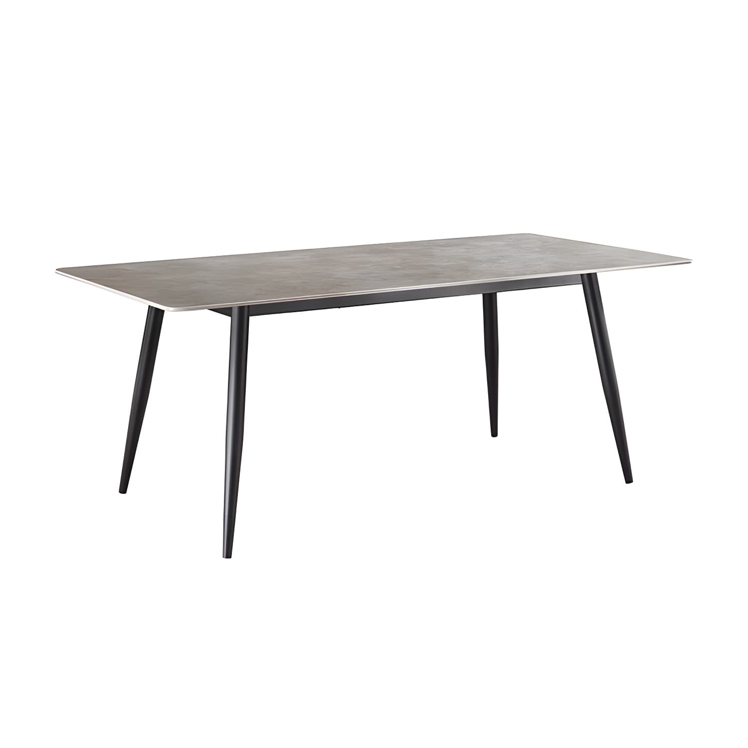 Sleek Rectangle Stone Dining Table with Black Steel Legs, Scratch Resistant - image 6