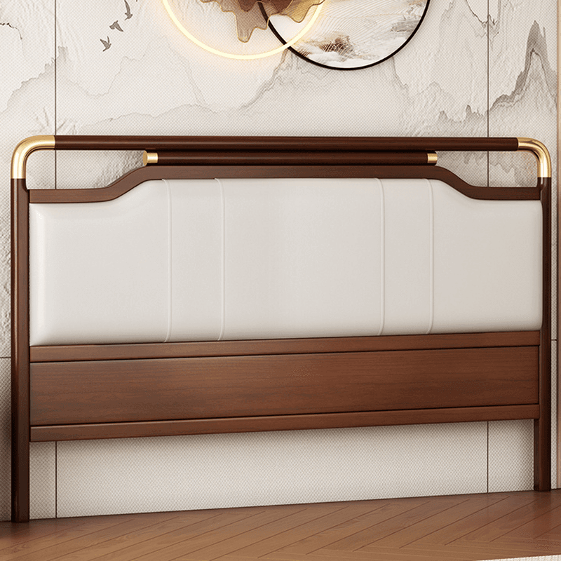 Modish No Distressing Timber Panel Headboard with Rectangle/Stepped Shape for Queen/King/Full Bed, Featuring Sponge Upholstery and Standard Height - image 6