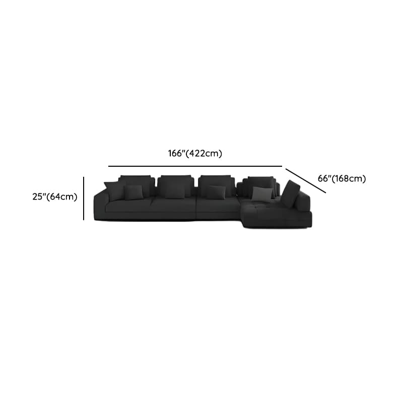 L-Shape Dark Upholstery Corner Sectional, Seats 5 with Button-tufted Design - image 16
