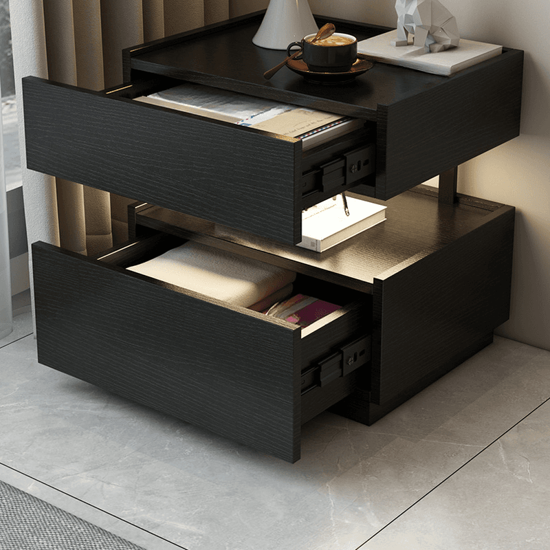 Organic Modern Nightstand With Drawer Organization with Particle Board Wood Countertop and Illuminating Lighting - image 16