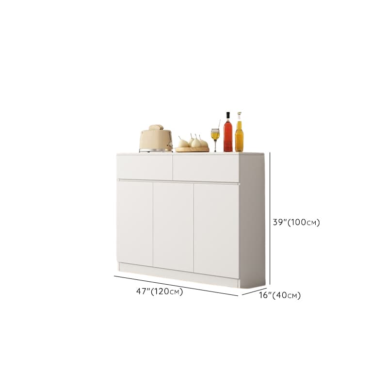Modish Rectangle Timber Chalk Accent Cabinet with Cupboard & Storage Drawer - image 11