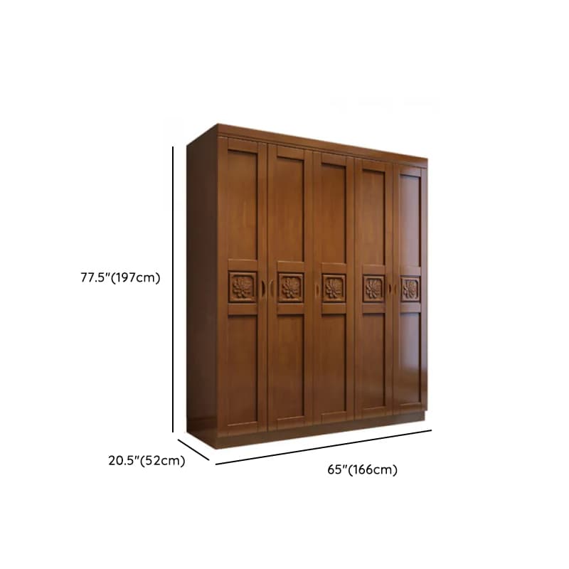 Vintage Sepia Lumber Wardrobe with Soft Close Drawer, Soft Close Door, Interior Shelves, and Hanging Rod - image 20