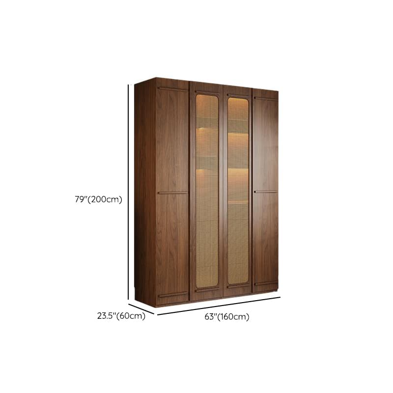 Modern Natural Wood Standalone Almirah with Soft Close Drawer and Door, Interior Shelves, and Hanging Rod - image 27