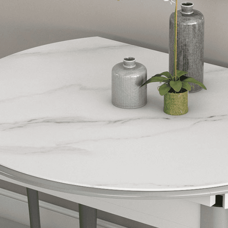 Minimalist Slate Dining Table Set with 4 Legs, Enclosed Back, Padded Chair, and Dove Grey/White Table Top - image 8