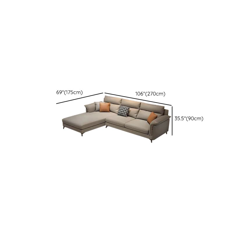 Modern Cushion Back Gray Standard Size Pillow Top Arm Gray Wood Sectionals - image 18