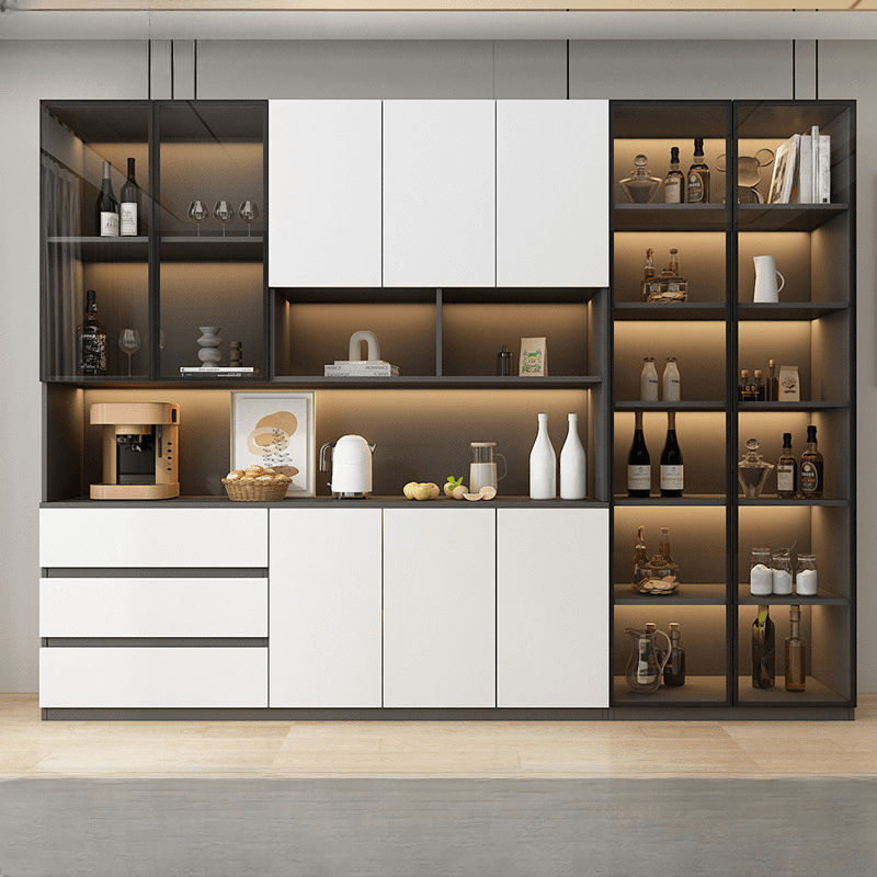 Two Toned Unclosed & Self-supporting Wide Sideboard with 2 Shelves & Benchtop - image 9