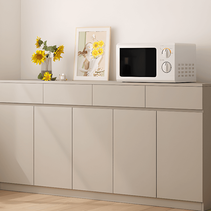 Simple Sideboard with Multiple Drawers, Closet Cabinet, Standard and Narrow Sizes, 1 or 2 Shelves, Wood Countertop, 2 to 5 Doors - image 6