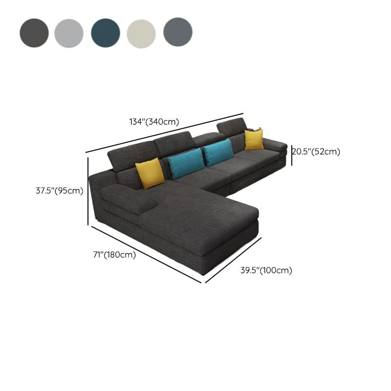 L-Shape Sofa Chaise with Left Hand Facing Orientation, Standard Foam Seat, Adjustable Headrest, and Concealed Support - image 15
