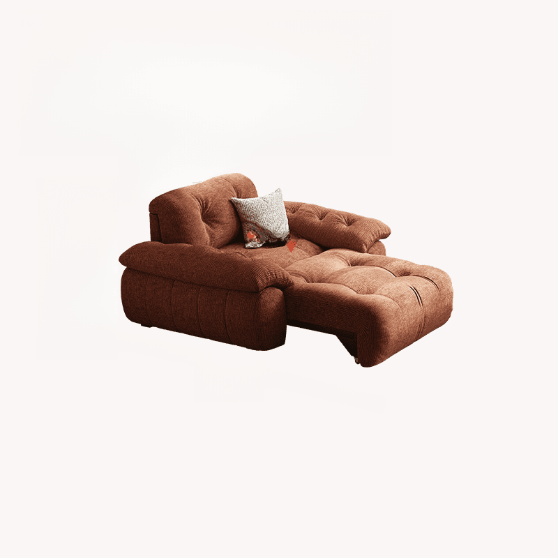 Standard/Single Sofa in Soft-pile Fabric, Amber Color with 1 Pillow