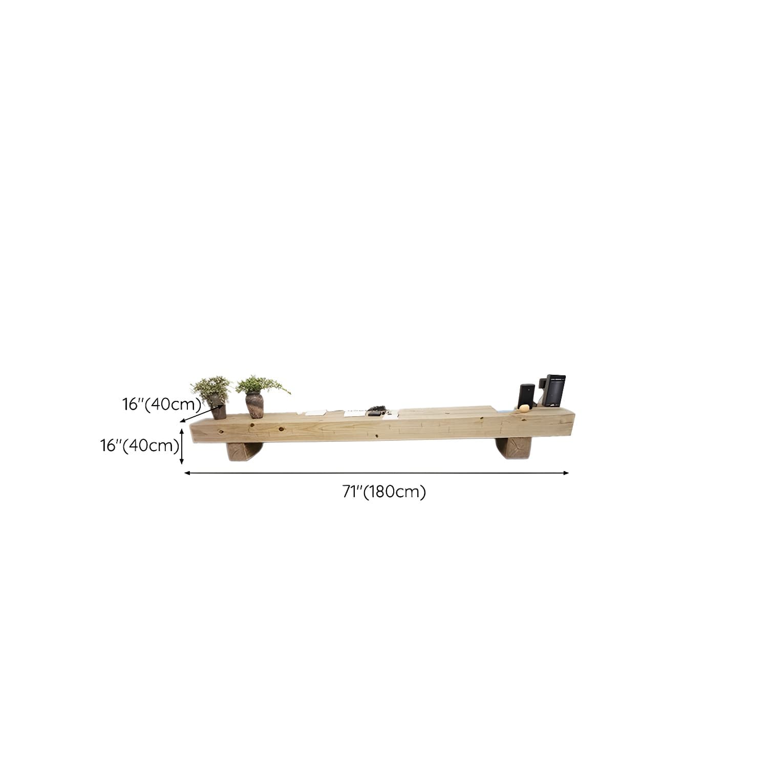 Scandinavian Natural TV Stand Console in Pine Wood - 15.7" H - image 16