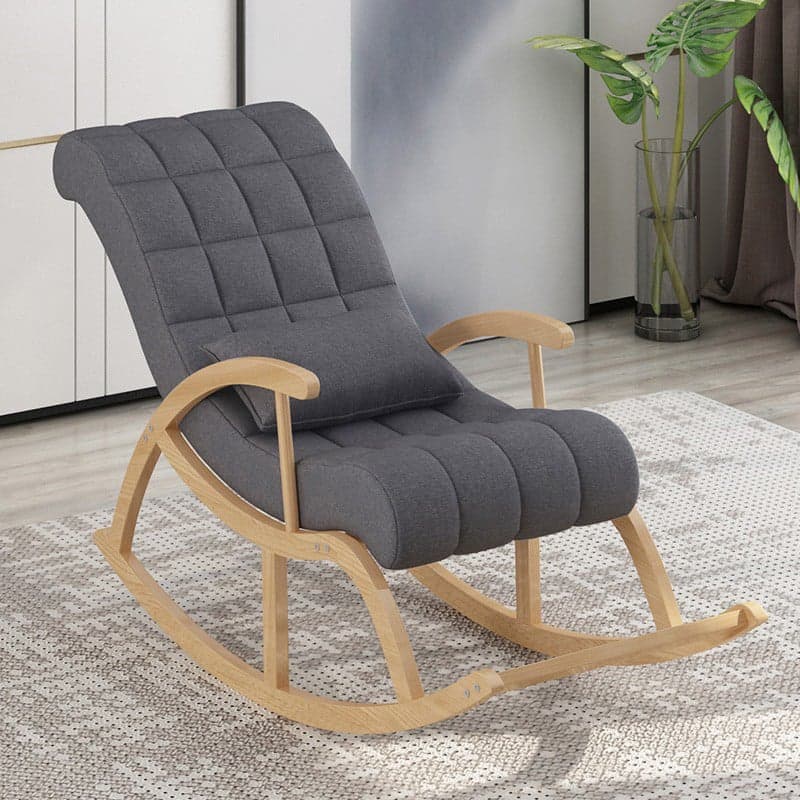 Modern Upholstered Rocking Chair with Removable Cushions - Stylish Pine Frame and Included Pillow - image 4