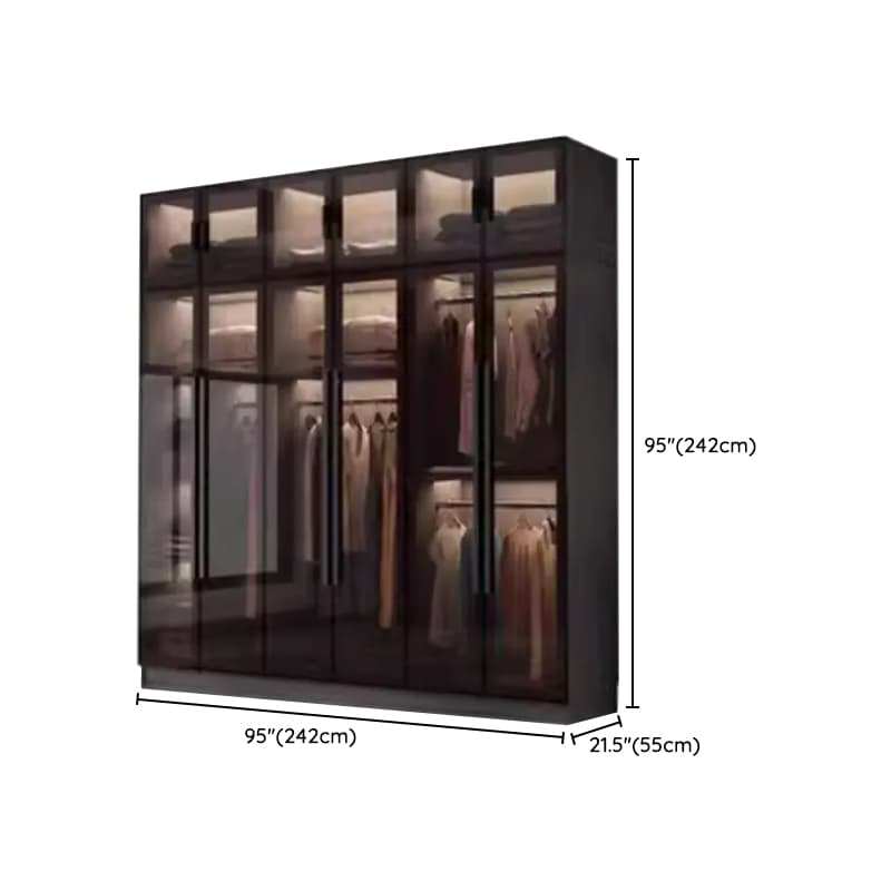 Charcoal Modish Timber Self-supporting Cabinet Armoire with Soft Close Drawer and Door, Hanging Rod - image 19