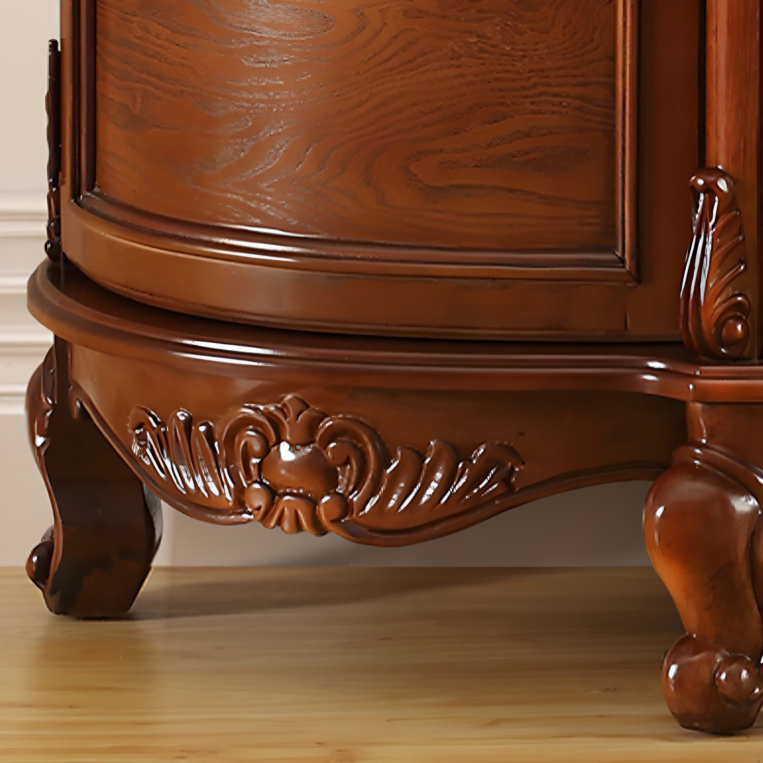 Traditional Style Wood Sideboard Credenza with 4 Cabinets and Drawers and 3 Interior Shelves - image 8