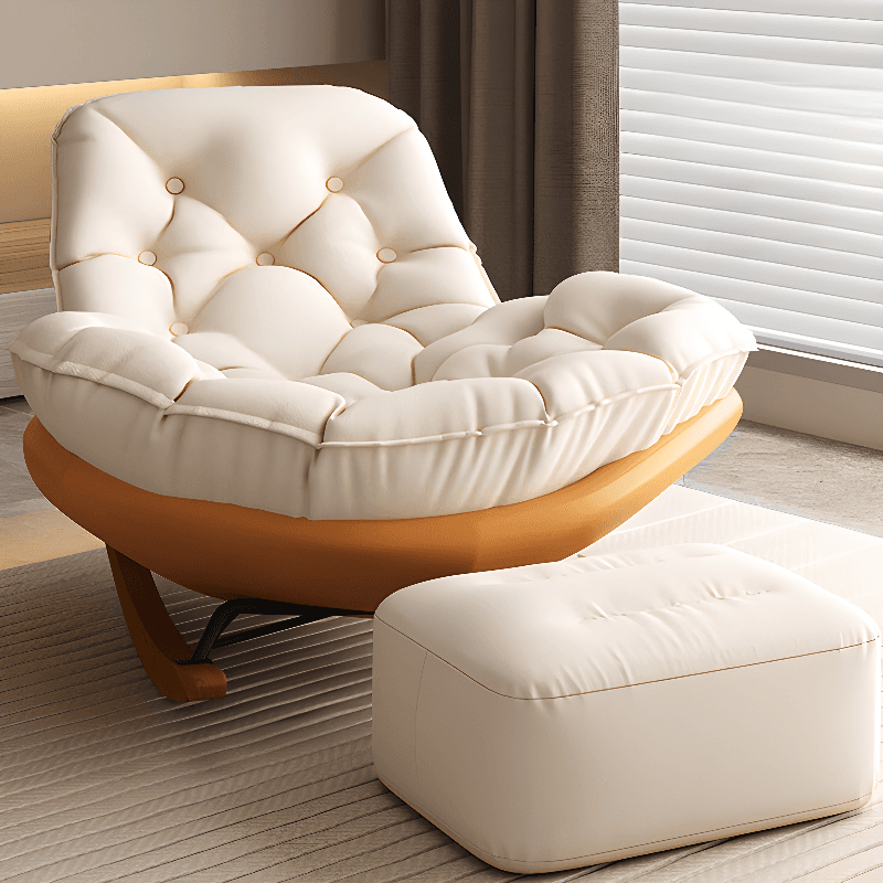 Stationary Upholstered Rocking Chair with Cushioned Rear in a Scandinavian Style, Footstool Included/Not Included - image 17