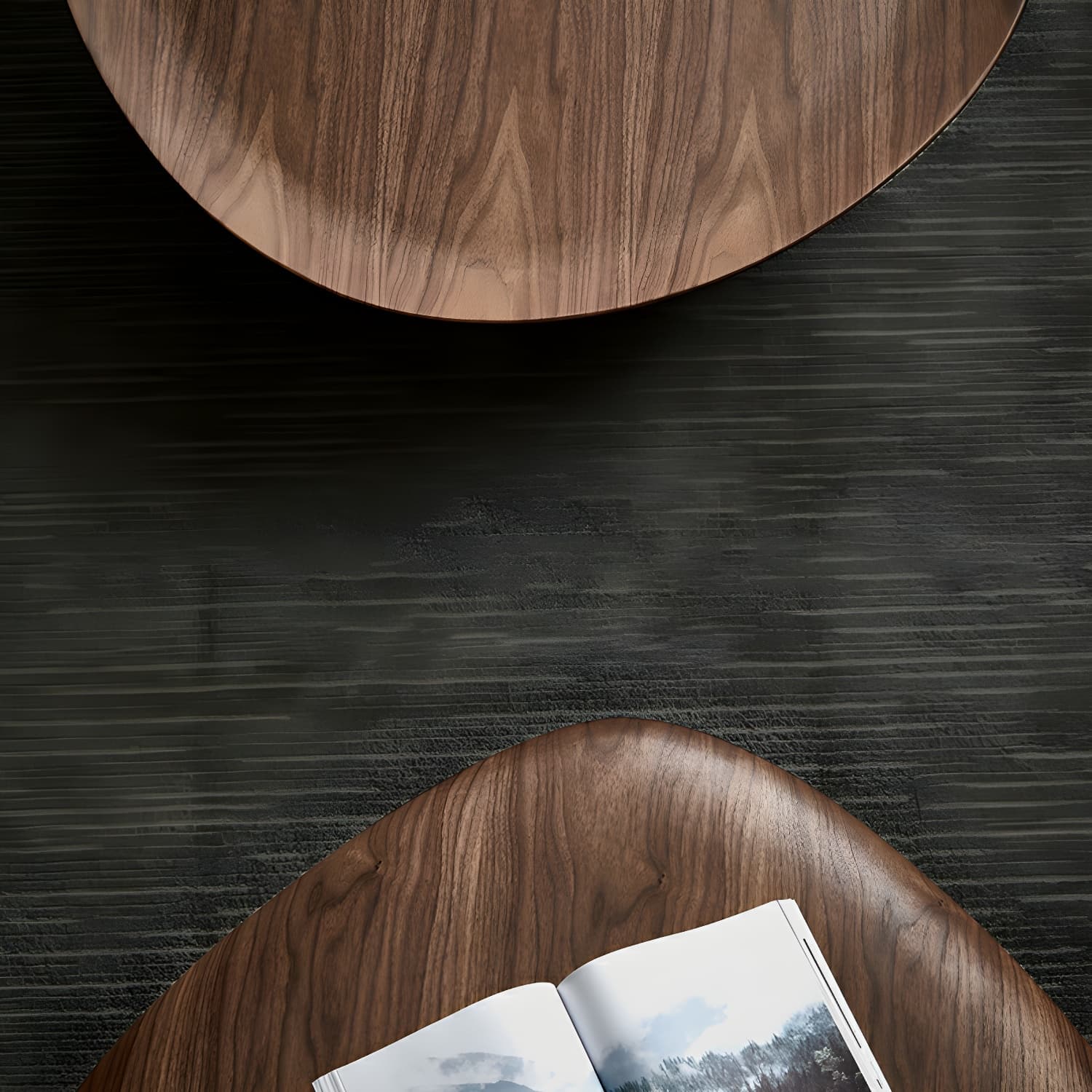 Modern Free Form Wood Coffee Table with Black Metal Frame - Storage Not Included - image 10