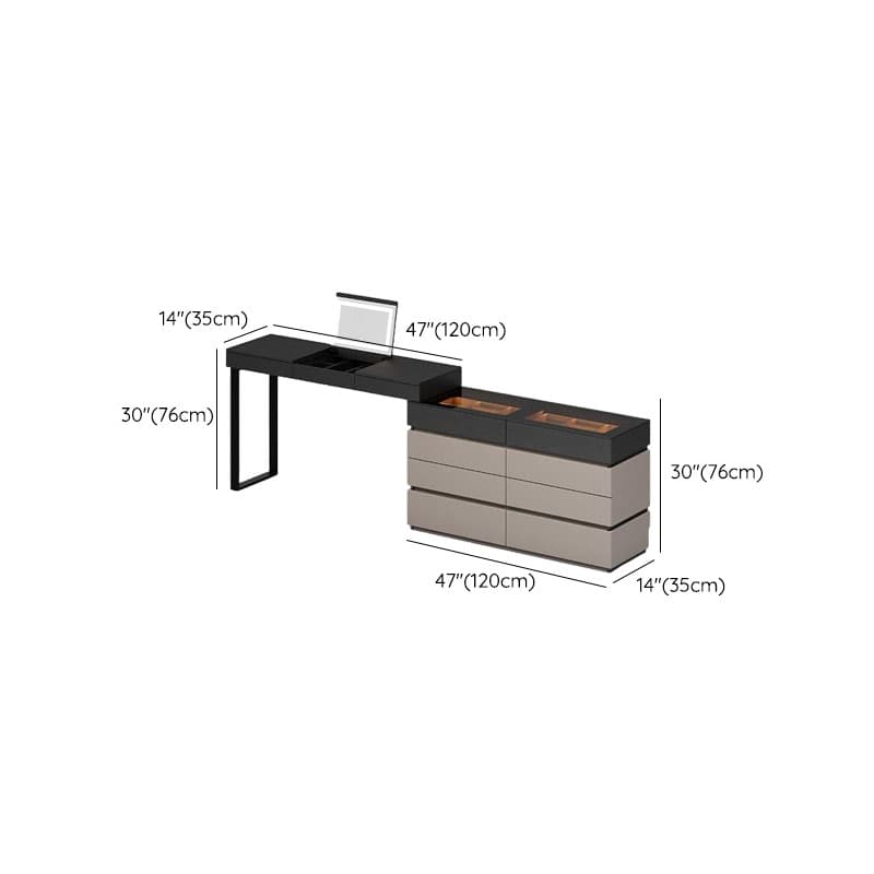 Multi-Purpose Vanity Set with 10 Drawers, Lighting, 2-in-1 Built In Makeup Vanity, Adjustable Touch and Brightness - image 7
