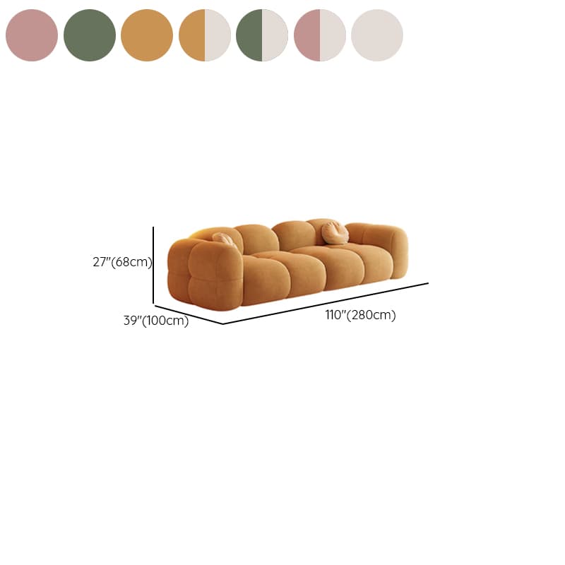 Modish Solid Color Scratch-durable Standard Sofa in Blush/Sage/Ivory for 4 Person/Seats 5/Seats 6 with 2 Pillows - image 13