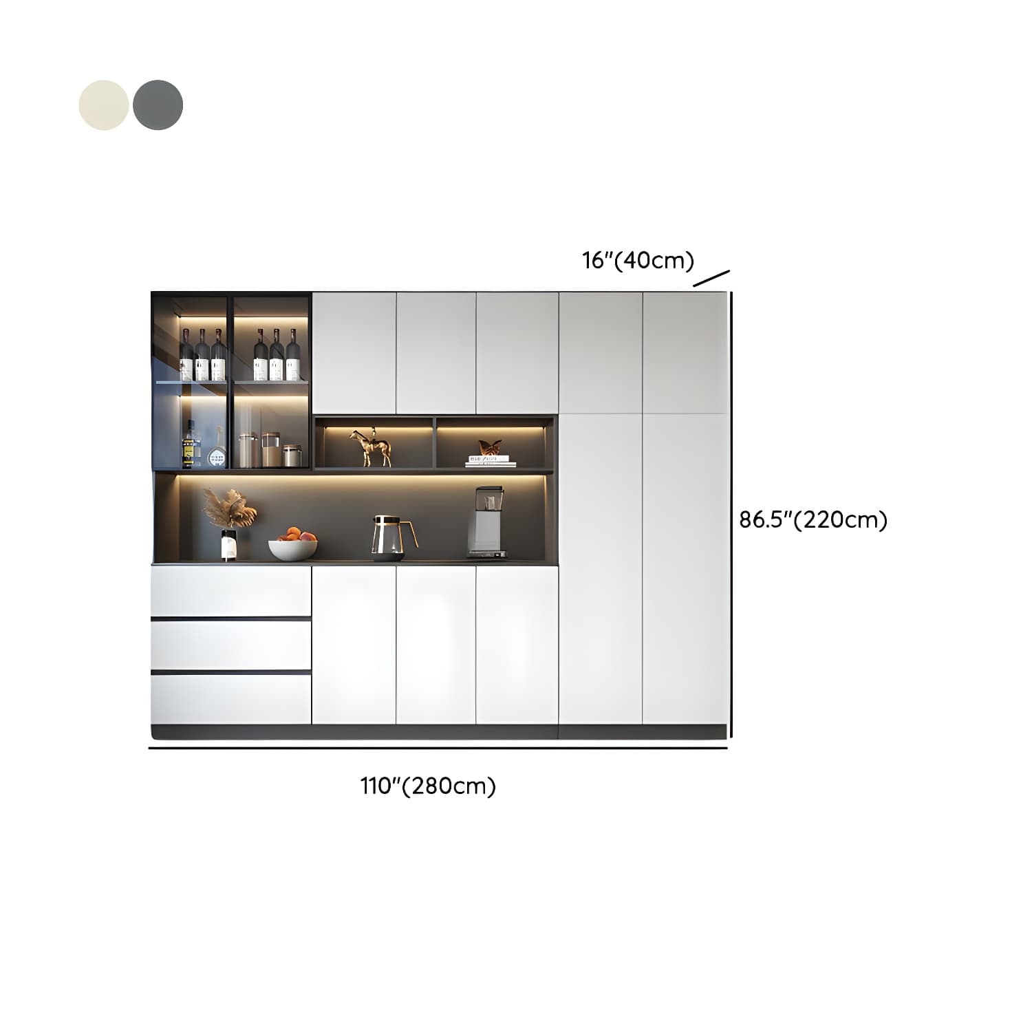 Modern Living Room Manufactured Wood Sideboard with Lighting - image 34