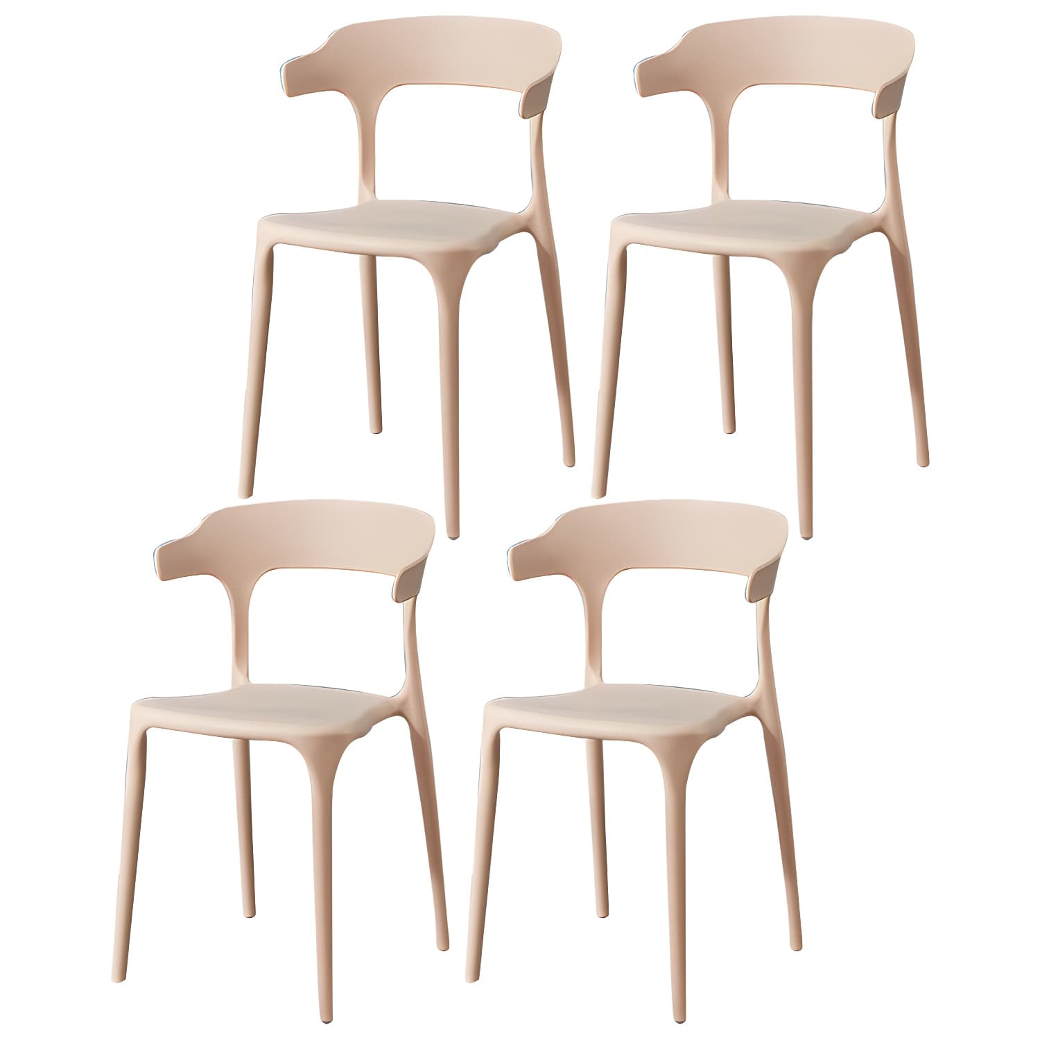 Glam Plastic Side Chair Matte Finish Open Back Dining Chair for Dinning Room - image 7