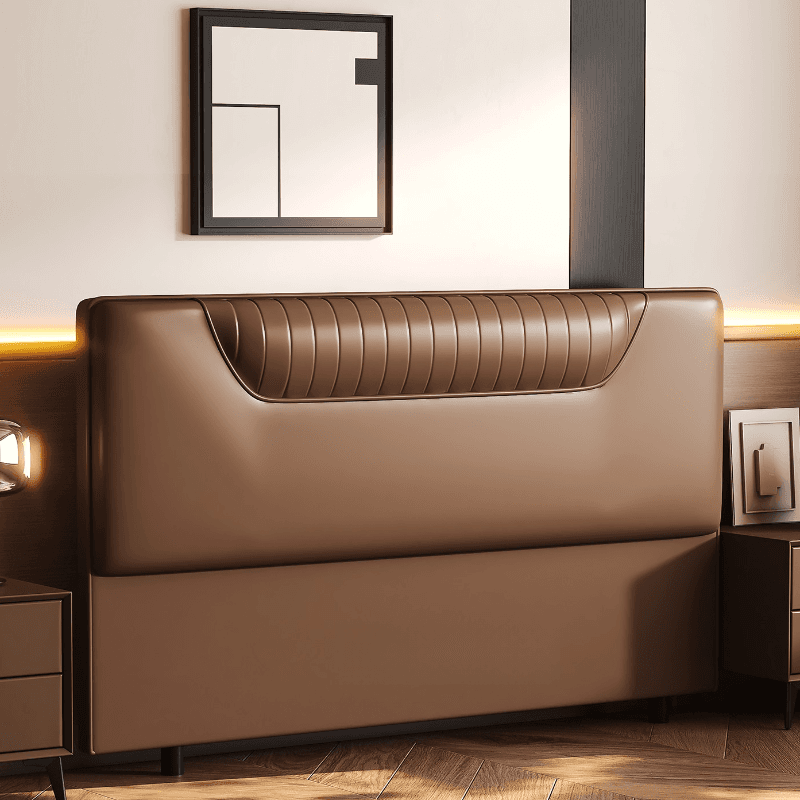 Simplistic Panel Headboard in Pine Wood with No Distressing, Rectangular Shape for King/Queen/Full Bed, Featuring Sponge Upholstery and Standard Height