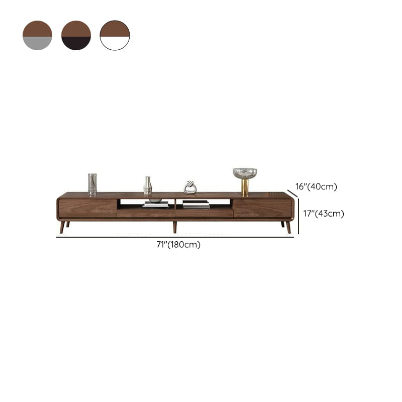 4-Drawer Modern Wood TV Stand with Open Storage and Cable Management - image 17