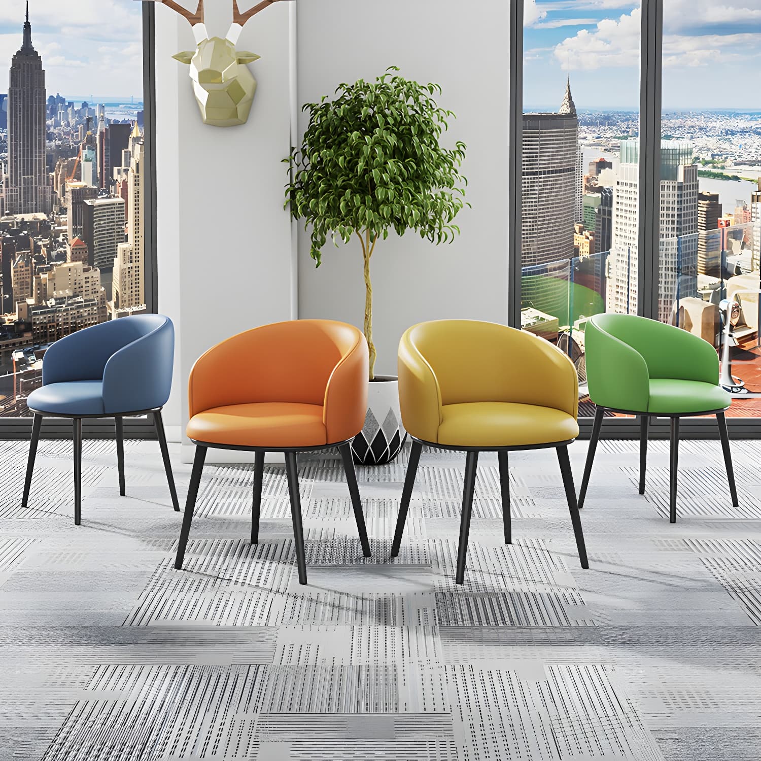 Modern Upholstered Home Arm Chair Solid Back Matte Finish Dining Chair - image 19